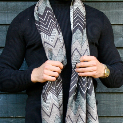 Muted Zigzag Bamboo Scarf Adeum