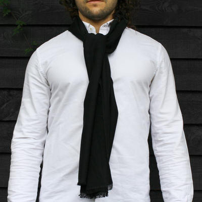 Jet Black Bamboo Scarf Adeum