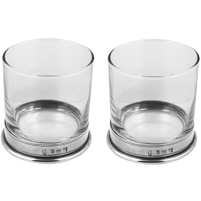 11OZ Vogue Pewter Whiskey Glass Tumbler Set of 2 Adeum