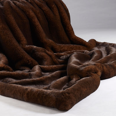 Brown Bear Faux Fur Throw Adeum