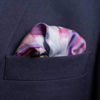 'Neck and Neck' Silk Pocket Square Adeum