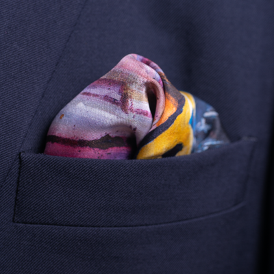 'Neck and Neck' Silk Pocket Square Adeum