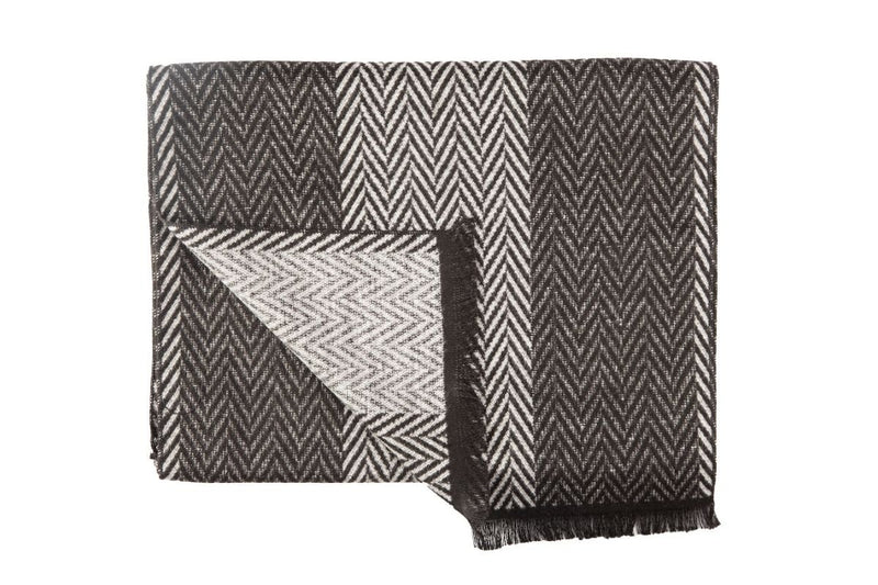 Black & White Herringbone Bamboo Scarf Adeum