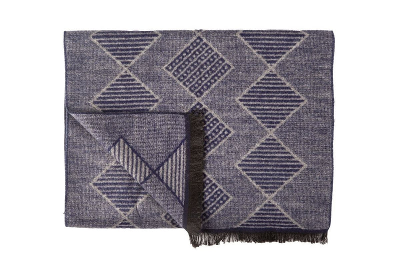 Blue Diamond Stripe Bamboo Scarf Adeum