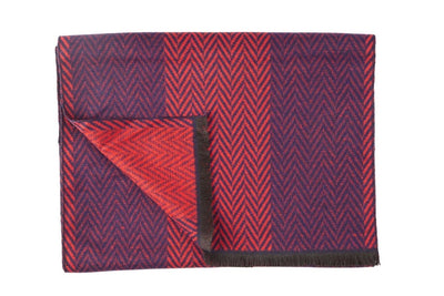 Blue & Red Herringbone Bamboo Scarf Adeum