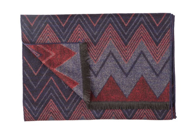 Red & Blue Zigzag Bamboo Scarf Adeum