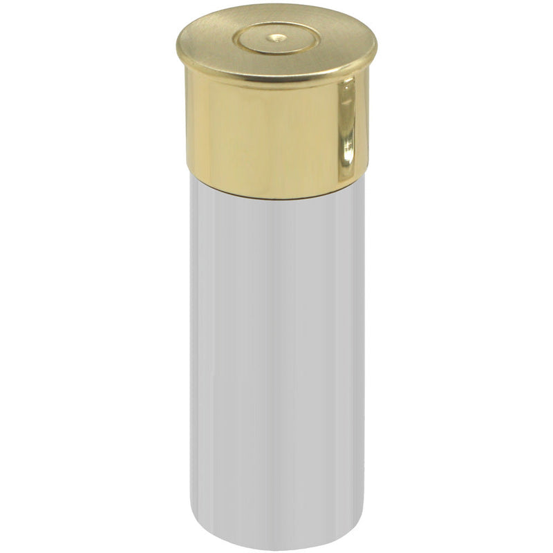 4OZ Pewter Shotgun Cartridge Hip Flask with Brass Lid Adeum