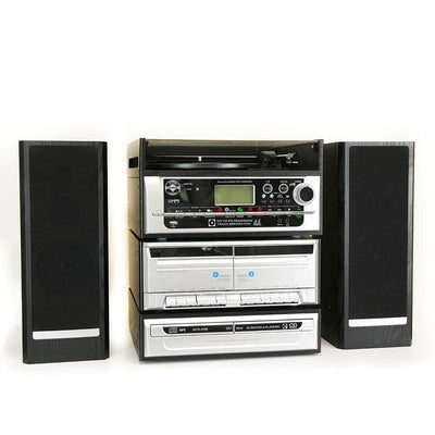 Capitol 6-in-1 Music Centre with CD, Vinyl, Cassette, USB, AUX and MP3 Adeum